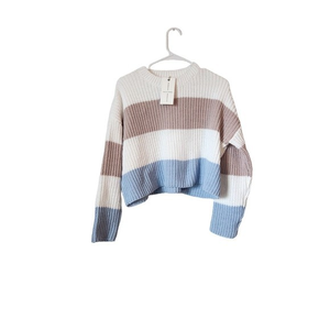 Moon‎ & Madison Cropped Sweater Crotchet Open Knit Women's Size Small